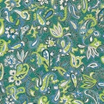 Blue, Green, & Teal Paisley - 18"x24" Sheet
