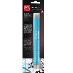 Caran D'Ache Non-Photo Blue Pencil - 2 Sticks