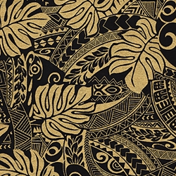 Printed Cotton Paper from India- Jungle Leaves Gold/Black 22x30 Inch Sheet