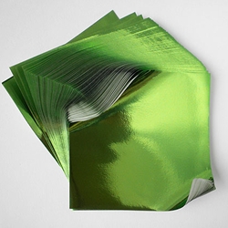 Foil Origami Paper - Yellow Green 3.5" Square 100 Sheets
