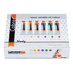 Cobra Study Water Mixable Oil Colour Starter Set - 6x20ml Tubes