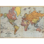 Cavallini Decorative Paper - World Map #1 20"x28" Sheet