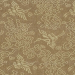 Chinese Brocade Paper- Tan Cranes 26x36" Sheet