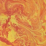Nepalese Marbled Lokta Paper- Red on Yellow Paper