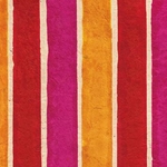 Batik Lokta Paper from Nepal- Red/Magenta/Orange Stripes 20x30" Sheet
