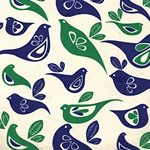 Nepalese Printed Paper- Green/Blue Partridges 20x30" Sheet