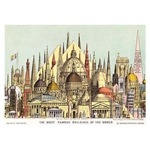 The Most Famous Buildings in the World- Poster Paper 19.5 x 27.25" Sheet