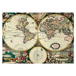 Four Hemisphere World Map- Poster Paper 19.5 x 27.25" Sheet