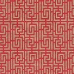 Endless Maze Op Art (Optical Illusion) Paper- Gold on Red