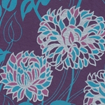Printed Cotton Paper from India-  Majestic Purple Peonies 22x30 Inch Sheet