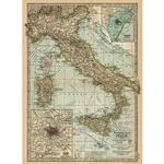 Cavallini Decorative Paper - Italy Map 20"x28" Sheet
