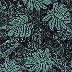 Printed Cotton Paper from India- Jungle Leaves Turquoise/Black 22x30 Inch Sheet