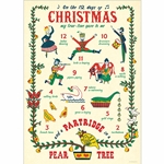 Cavallini Decorative Paper - Twelve Days of Christmas 20"x28" Sheet