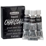 Schmincke Liquid Charcoal- Tube Set of 3 Blacks