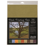 Mulberry Paper Block Printing Pack- Earth Color Assortment