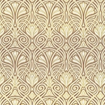 Rossi Decorated Papers from Italy - Liberty Art Nouveau Brown and Gold 28"x40" Sheet