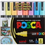Posca Acrylic Paint Marker Set- PC-5M 8 Soft Colors Set (Medium  1.8 - 2.5mm)
