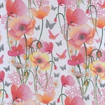 Pink Poppies and Silver Butterfly Garden- 19.5x27" Sheet