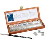 Schmincke Aquarell Standard & Supergranulating Set of 12 x 1/2 pans + 1 da Vinci Brush