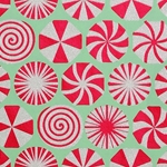 Peppermint- Red and White Pearlescent Glitter on Mint Green 21x29" Sheet