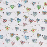 Holiday Paper & Wrap - Ornament Hearts on White 20"x27" Sheet