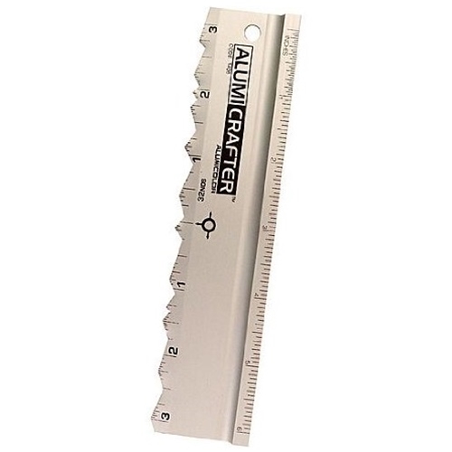 Alumicolor alumicolor aluminum straight edge with center finding back  ruler, 12 inch, gold