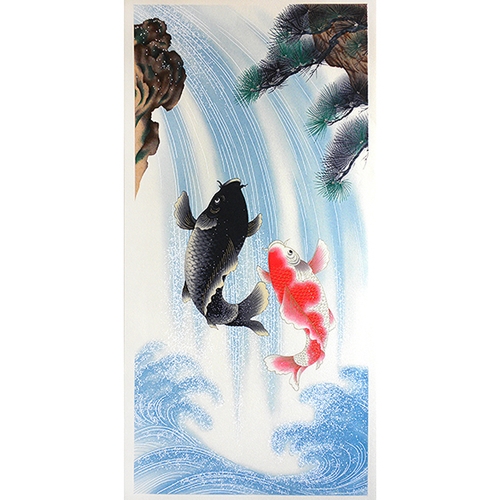 SOU・SOU 高島縮長方形衣/Carp is dragon in heaven Japanese Cotton Tenugui Cloth Made in Japan - Carp is Dragon