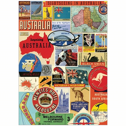 Cavallini Decorative Paper Australia Collage 20"x28" Sheet