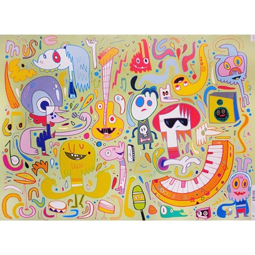 Jon Burgerman Music Collage- 19.5x27