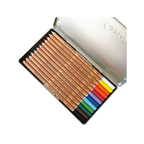 Cretacolor Fine Art Pastel Pencil Sets- 12 Colors in a Reusable Tin