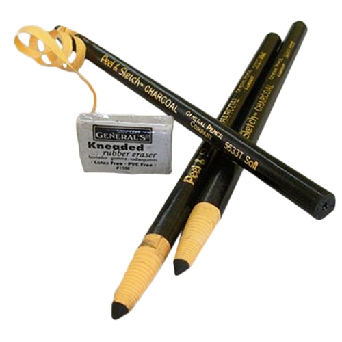 New Peel & Sketch Charcoal Pencils 3/Pkg- 