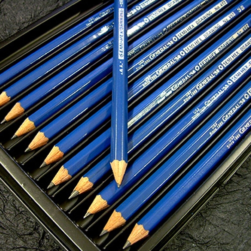 General Pencil 497BP Semi-Hex Graphite Drawing Pencils 4/Pkg-HB, 2B, 4B, &  6B, HB 2B 4B & 6B