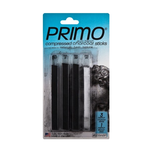 Generals Primo Euro Blend Compressed Charcoal Sticks, HB, B, 3B, and Bianco  - Generals Primo Euro Blend Compressed Charcoal Sticks, HB, B, 3B, and  Bianco