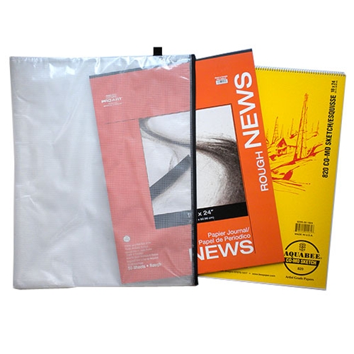 Mesh Zip Bag with 18x24 Inch Drawing & Newsprint Pads