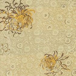 Chinese Brocade Paper- Gold Chrysanthemum 26x16.75" Sheet