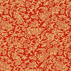 Chinese Brocade Paper- Peony in Red 26x16.75" Sheet