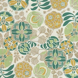 Rossi Decorated Papers from Italy - Liberty Flowers Green 28"x40" Sheet