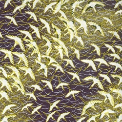 Yuzen Purple with Waves of Cranes