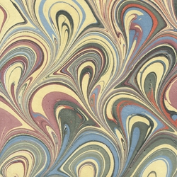 Marbled Paper from India- Wildflower Fans 22x30" Sheet