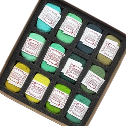 Diane Townsend Handmade Terrages Sets - Green Tones Set of 12 Pastels