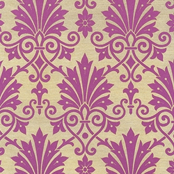 Rossi Decorated Papers from Italy - Purple Damask Flowers 28"x40" Sheet