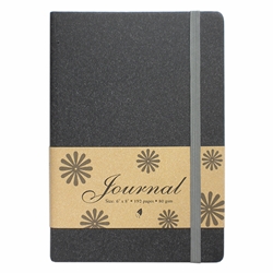Shizen Design Acid Free Journal- 6"x8" Black Cover (Ivory Pages)