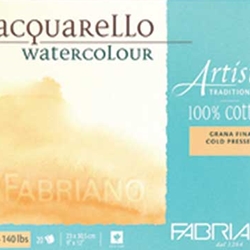 Fabriano Artistico Traditional White Watercolor Blocks - 12"x18" 300G (140lb) Cold Press 20 Sheets