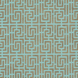 Endless Maze Op Art (Optical Illusion) Paper- Gold on Turquoise