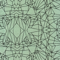 Crystal Shatter Op Art (Optical Illusion) Paper- Black on Sage Green
