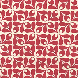 Olive Sprigs- Red on Cream 22x30" Sheet