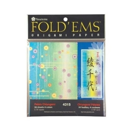 Yasutomo Fold 'ems - Petals Chiyogami, 6" Square; 24 sheets