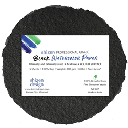 Shizen Design Watercolor Paper Packs- Round Sheets Black