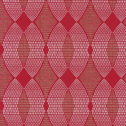 Printed Cotton Paper from India- Art Deco X's and O's in White and Gold on Red 20x30" Sheet