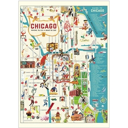 Cavallini Decorative Paper - Chicago Map 2 20"x28" Sheet